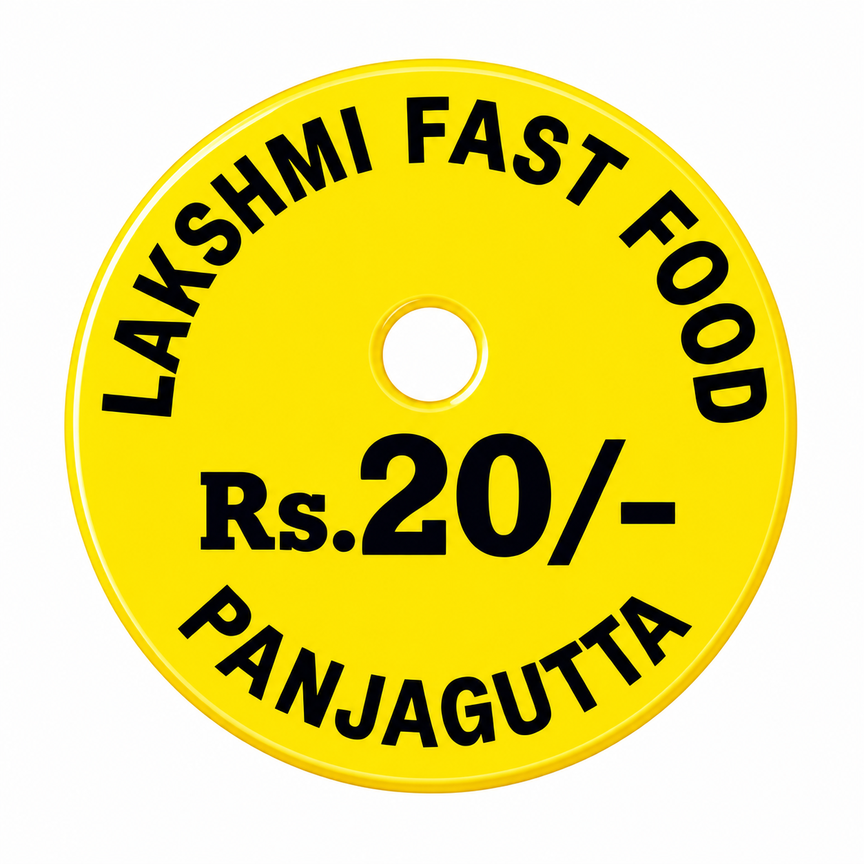 Glossy Yellow Lakshmi Fast Food Token Numbering Tokens (50pcs) - Image 1